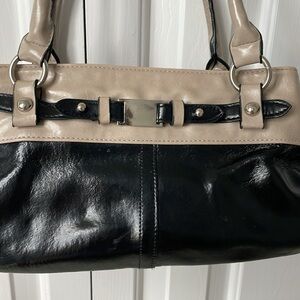 Harve Bernard Black/Beige Shoulder Bag